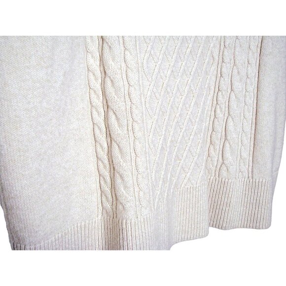 H&M Womens Wool Blend Mockneck Sweater Dress Tunic Oatmeal Color Mini Dress Sz L - Picture 3 of 12